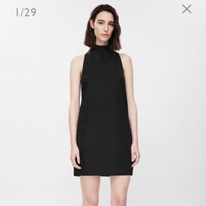 COS LBD Black Dress with Tie Collar Size 34